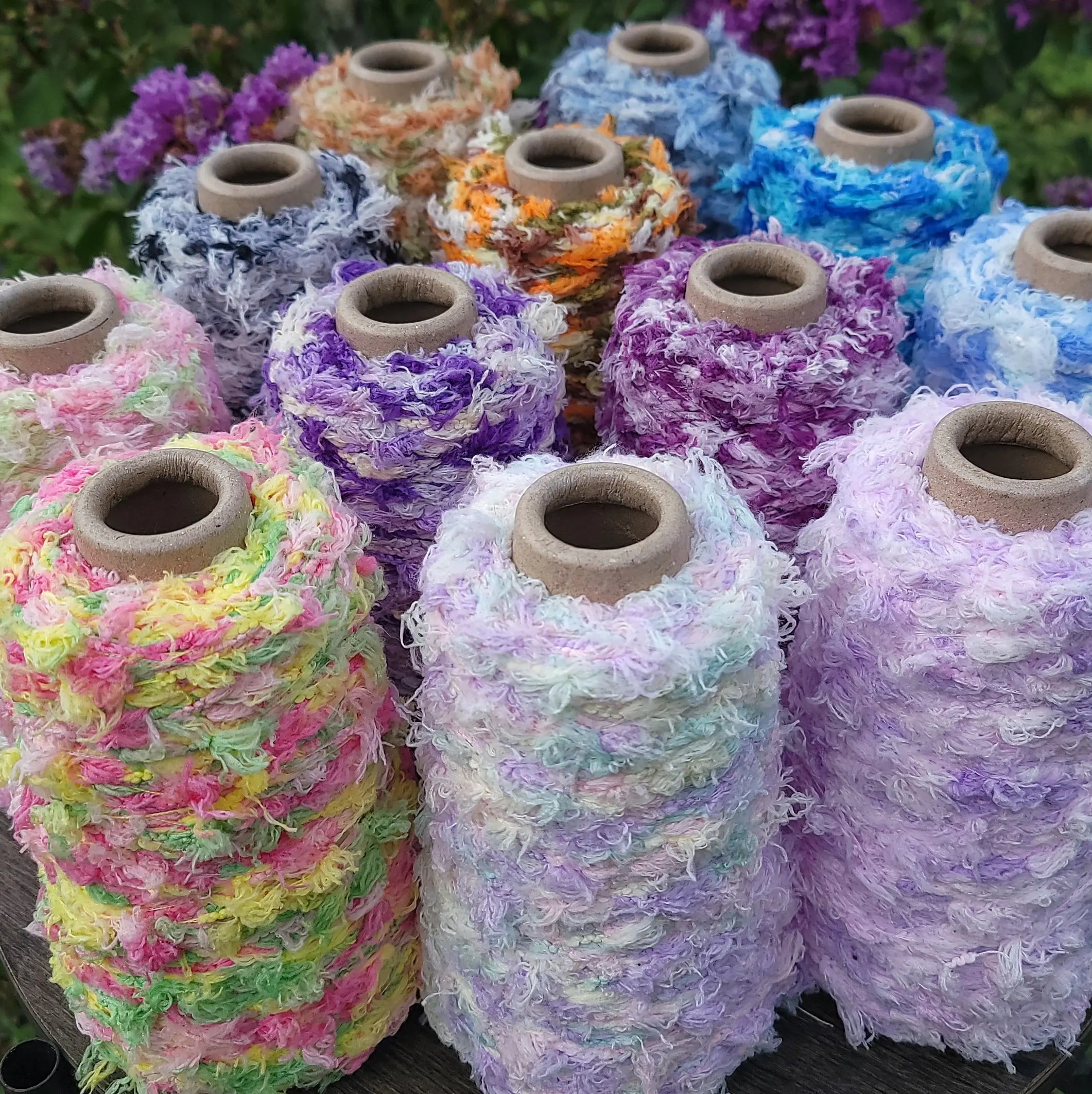 Fantasy Flower Eyelash Yarn with Petals – Lace Weight Novelty Textured Yarn for Knitting & Crochet