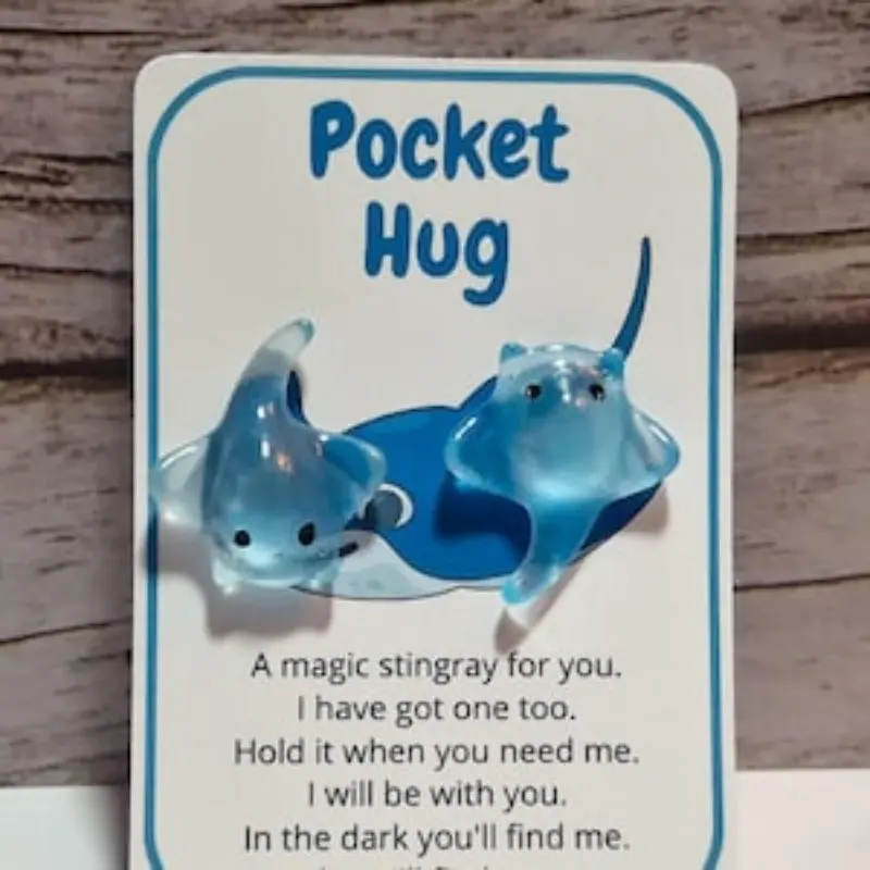 1PC Glow in the dark stingray pocket hug, thinking of you gift, ittle pocket Hug, mothers day gift, letterbox gift, Appreciation Gifts, Personalized Gifts, Party Gifts