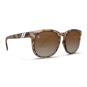 Blenders Eyewear Tiger Mark Polarized Cat-Eye Sunglasses - Matte Brown Tortoise Frame, Amber Gradient Lenses, 100% UV Protection, Unisex Fashion
