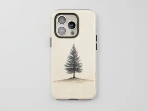 Lone Pine Tree Phone Case, Minimalist Aesthetic, Christmas Gift for Her, Simple Applicable to iP15Promax ip14Pro mobile phone case 12 trendy brand 13 anti-fall cover 14Promax 15Pro cute Plus phonecase Accessories Acrylic casetify