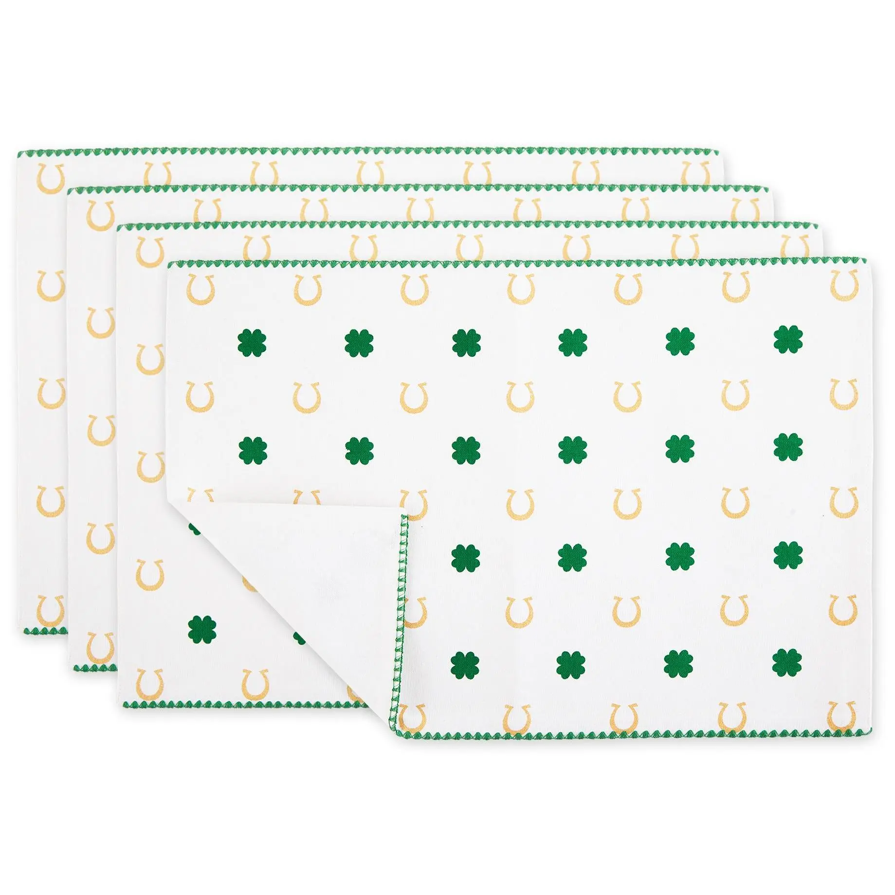 Design Imports Set of 4 Clover Horseshoe Printed Placemats