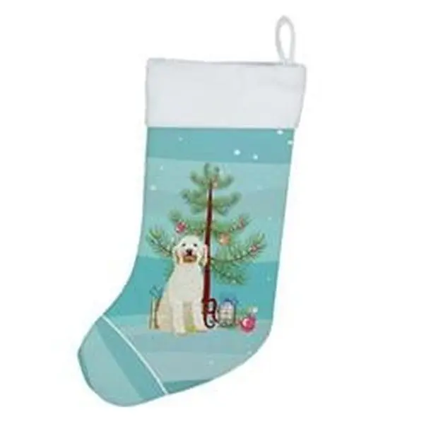 Unisex Cream No.6 Doodle Christmas Stocking (18x13.5 in, 0.4 lbs) - 100% Polyester Suede, Double-Sided Hanger-Included Adult Home Supply, Christmas Finds Festive Decor, All Seasons Holiday Gift, Home Supplies