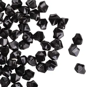 PMLAND Acrylic Ice Rocks Crystals Gems ~550 Pcs 3 lbs Bulk Bag for Vase Filler Table Scatter Party Wedding Arts Crafts Decoration Display Idea -Black Ornaments