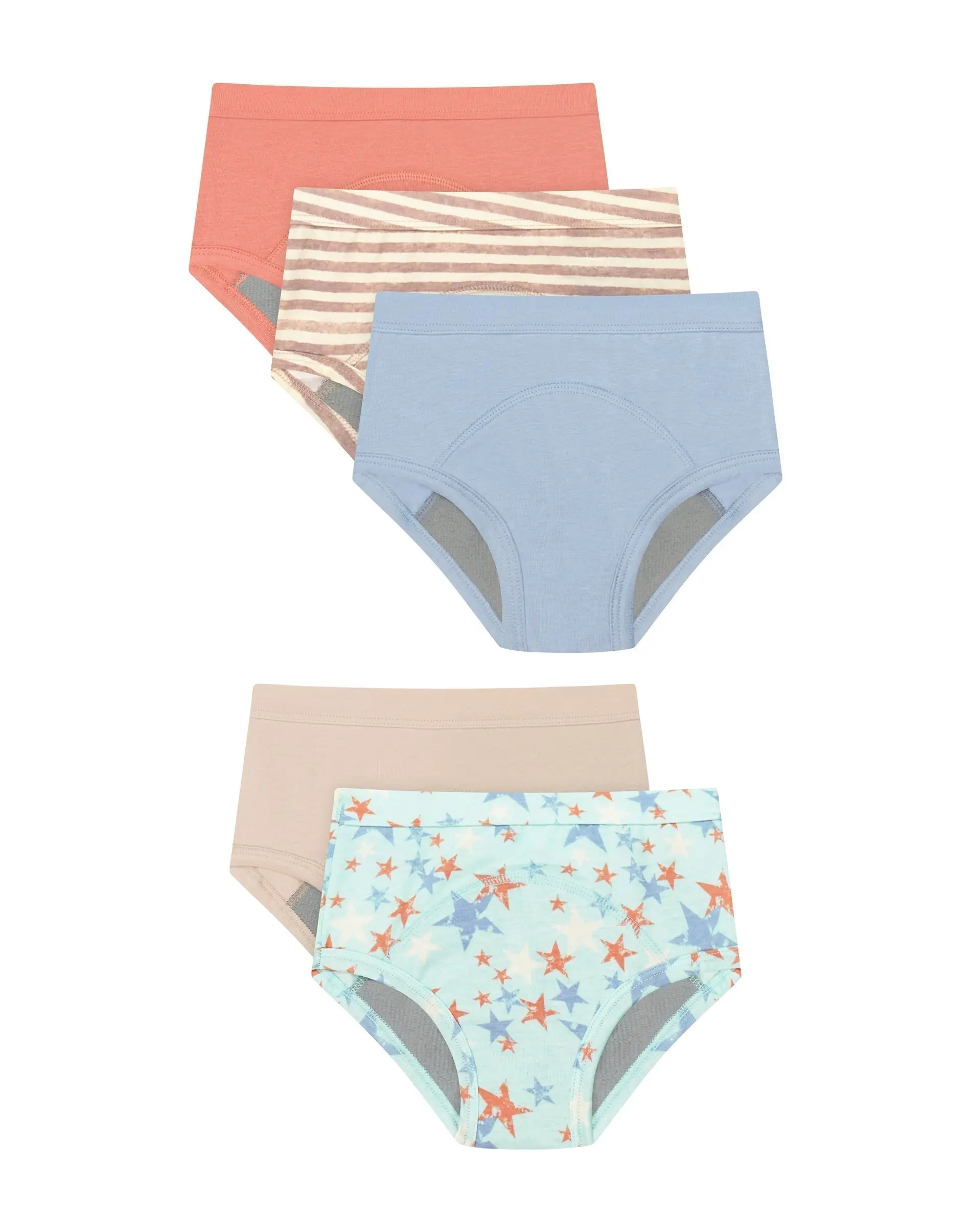 Hanes Toddlers' Girls' Heavy Absorbency Underwear Briefs Pack, 5-Pack, Potty Training, Neutrals Assorted