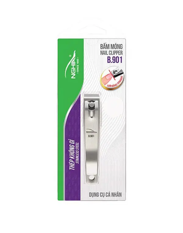NGHIA Stainless Steel Large Straight-Blade Nail Clipper - B-901, for Manicure & Nail Care