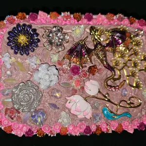 Bling Jewelry Box with Colorful Dragon and Flower Design for Storage