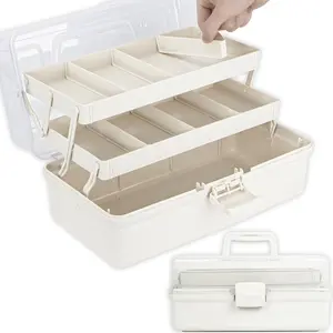 Multipurpose Portable Storage Case, Compact Organizer with Adjustable Dividers, Ideal for Art Supplies, Paint Brushes, Medicines & More