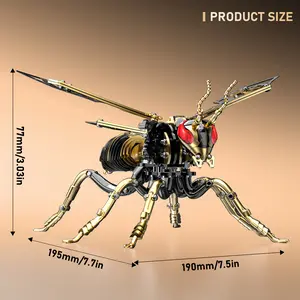 LONGPIN Bumblebee 3D Metal Puzzle for Adult-Brain Teaser Jigsaw/Bird Mantel、Credenza Decor Pieces/Erector Sets/Brass Statue Blocks/Toys for Treating ADHD, Gift for Autistic Teenager