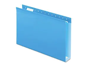 Pendaflex Reinforced 2" Extra Capacity Hanging Folders 1/5 Tab Legal Blue 25/Box 4153X2BLU