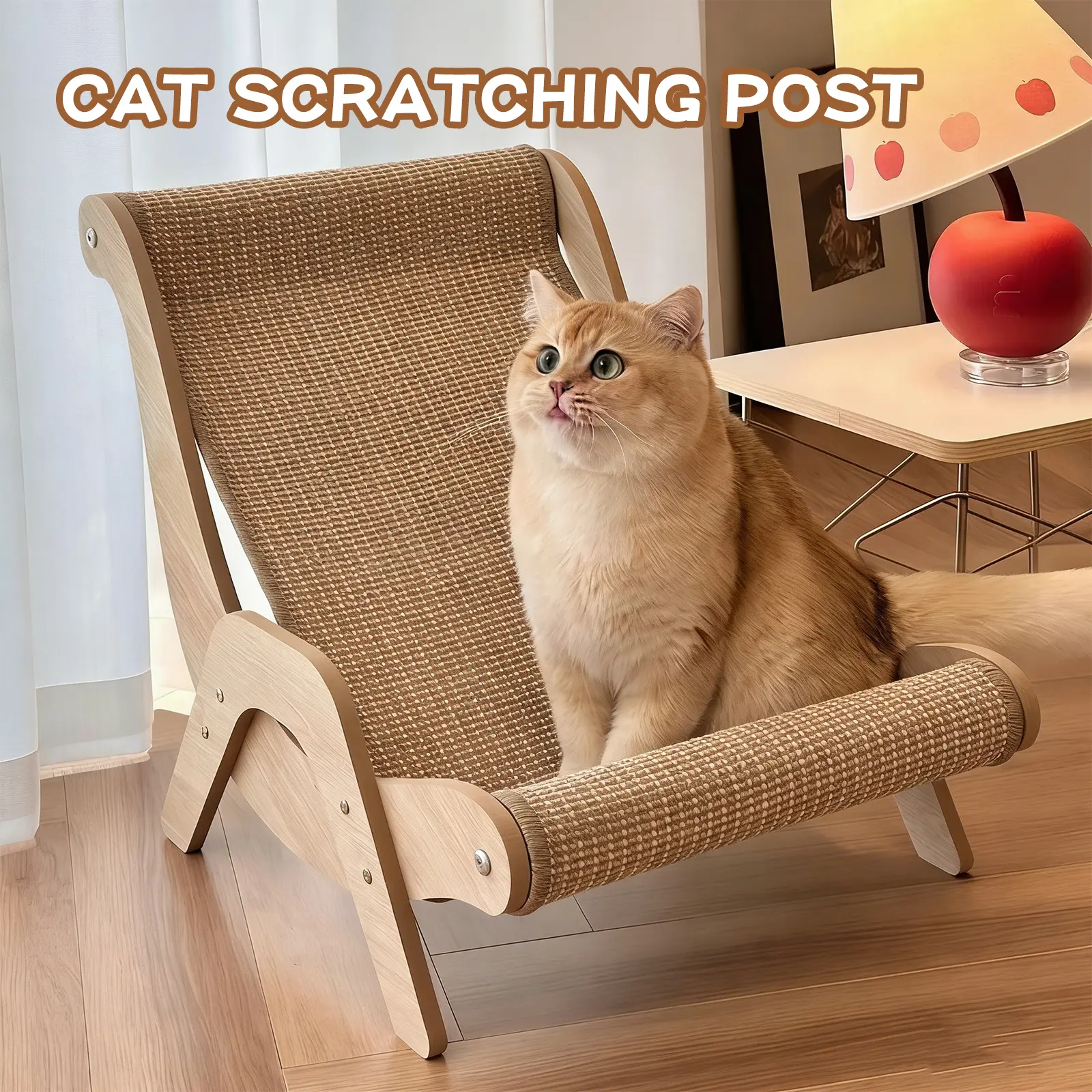 Multi-Functional Cat Scratching Board Rocker Bed, Natural Sisal Scratcher, Natural Jute Material for Scratching and Relaxing, Indoor/outdoor Pet Furniture  kitty lounge chair