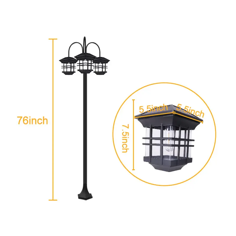 3-Head Solar Light