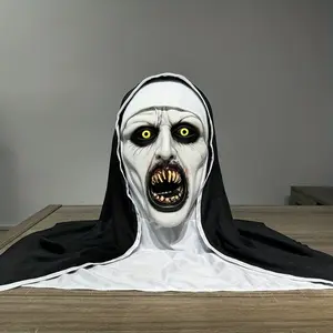 Halloween Witch and Wizard Theme Headscarf Mask, Terror Scary Latex Full Head Costume Accessory, Devil Horror Role Play Party Prop, Scream Mouth Design, No Power Required