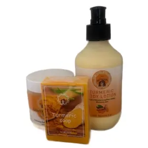 Turmeric Bundle - Brightening Skin Soap & Lotion for Dark Spots & Nourishing Skin Care Set Skin Repair Cosmetic