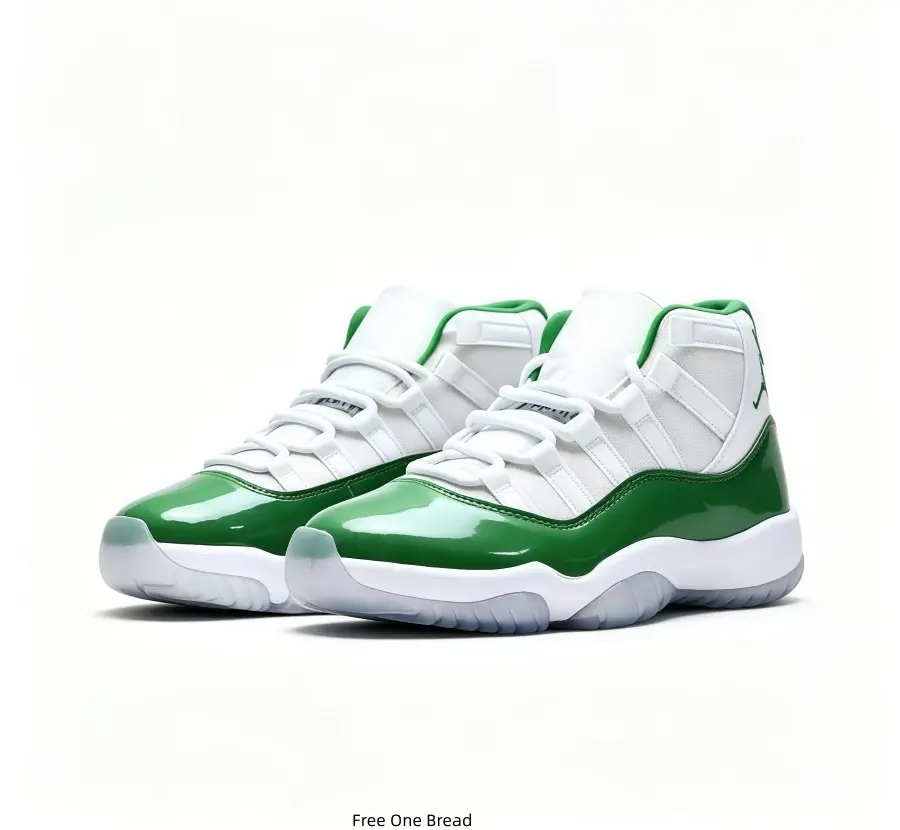 Green Glossy Patent Leather White Fabric High Top Basketball Sneakers Frosted Transparent Blue Rubber Outsole Retro Street Sports Shoes