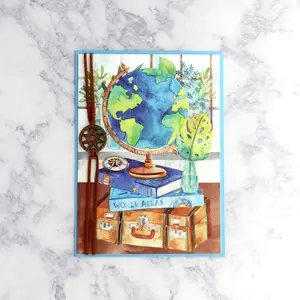 World Globe Blank Card