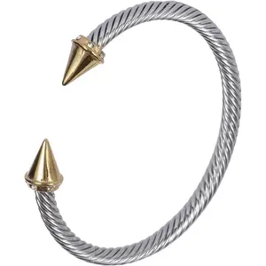 Exquisite  Twisted  Cuff Bangle, Adjustable Stainless Steel Bracelet for Women, Elegant   for Women