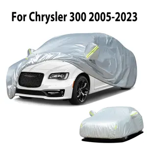 190T Car Cover, Sunscreen Sunshade Cover Heat Insulation Dustproof Scratch-proof Car Cover with Reflective Warning Strip, Car Protector, Suitable for Chrysler 300 2005-2023