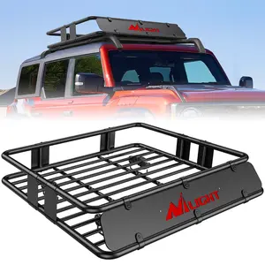 Nilight Heavy-Duty Universal Roof Rack Cargo Basket - 43"x39"x6", 250LBS Capacity, Universal Car Accessories, Rooftop Luggage Carrier for SUV, Truck