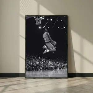 [SALE UP TO 45%] Kobe Bryant Poster, Mamba Mentality Dunk Print, NBA Legend Sports Decor, Gym Office Room Poster
