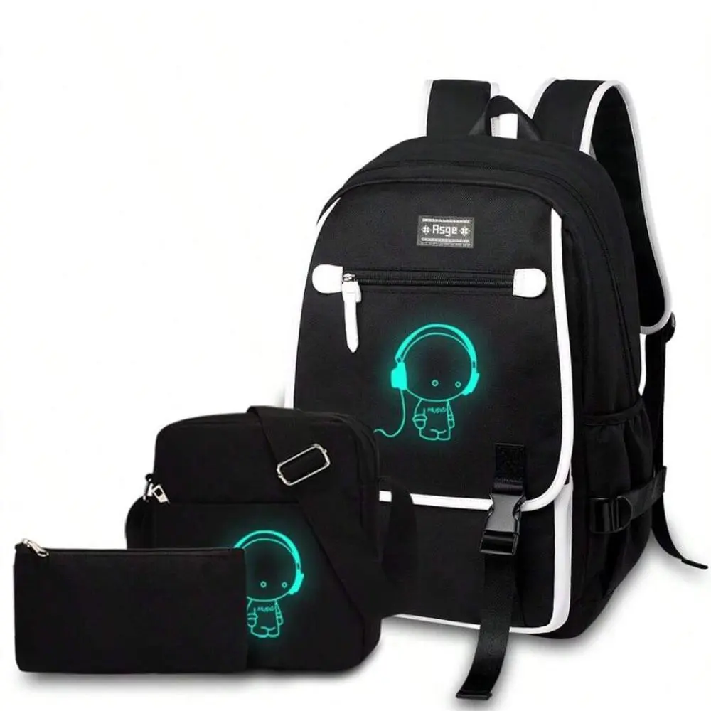School Backpack Boys Girls Teen Backpack Big 3 piece set School Backpack Reflective Waterproof backpack Boys School Bag School Bag School Trip Outdoor