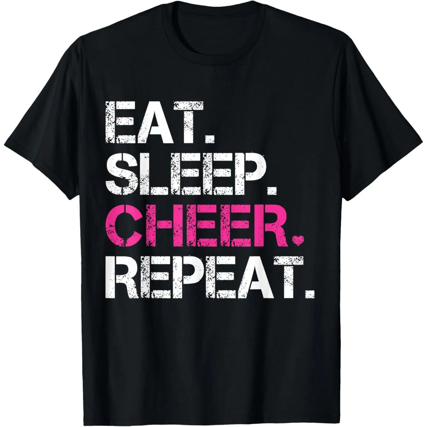 100%cotton Eat Sleep Cheer Repeat Cheerleading Tshirt Cheerleader Gifts T-Shirt