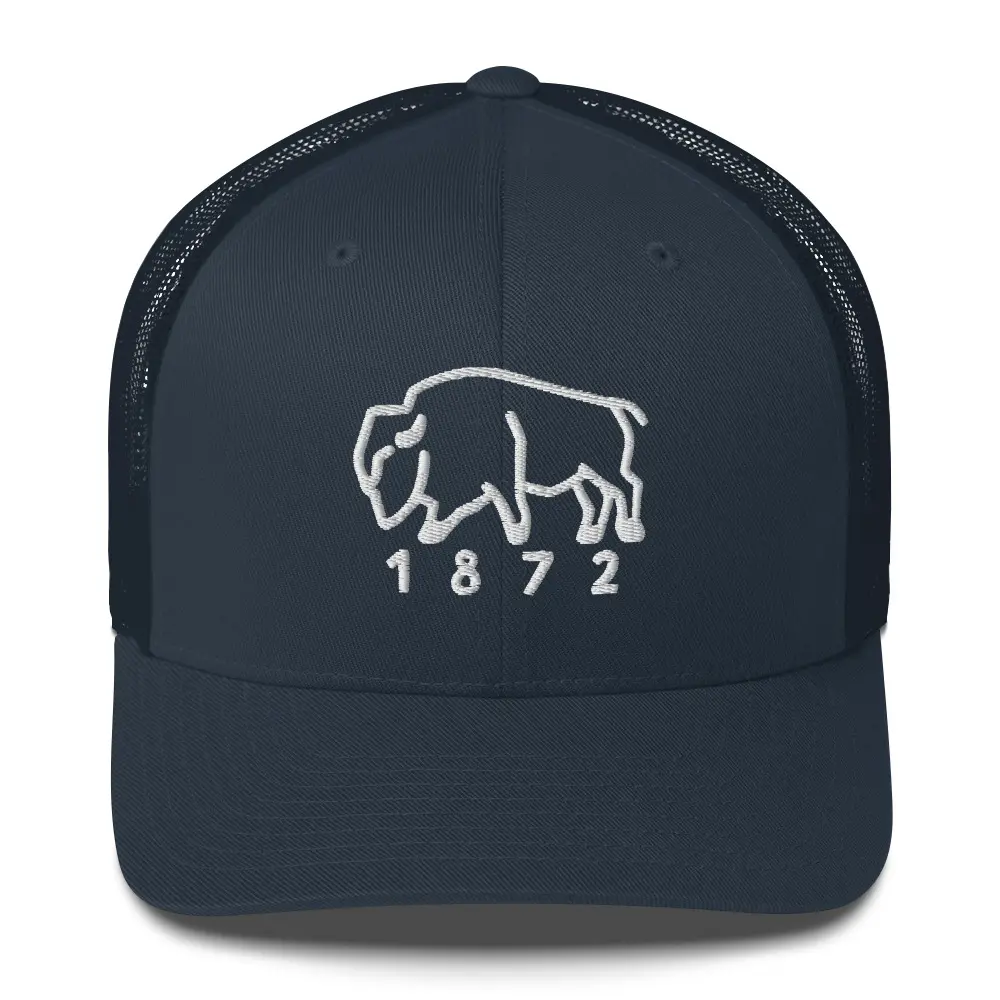 Yellowstone National Park Trucker Hat | Bison Outline Mesh Back Cap | 1872 Adjustable Hat