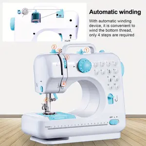Electric Sewing Machine for Beginners, Multi-Function Portable Tailoring Device, with Overlock Function, Automatic Winding, included Accessories, for Home Use, Clothing Repair, US Plug, 110-130V, No Battery Required