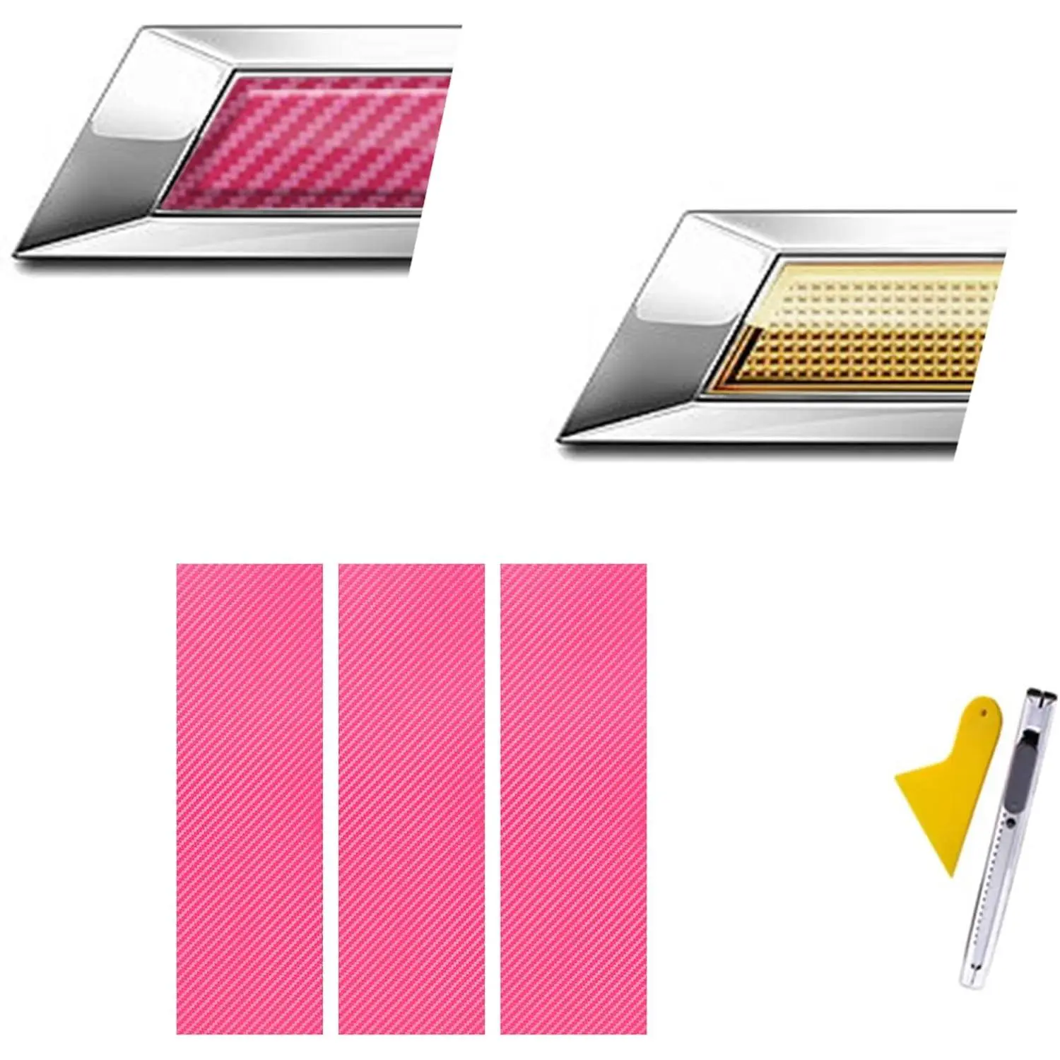 Chevy-Compatible Bowtie Logo Vinyl Wrap Stickers - 3pcs Cutout Sheet DIY Decals, 3.5 Mils Abrasion-Resistant Water-Resistant Emblem Cover Overlay, Repositioned Car Exterior Decoration Flaw Repair Accessories