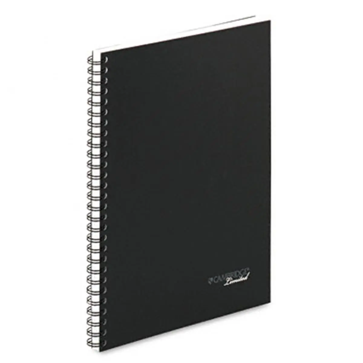 Mead Cambridge Black Double-Wire Binding Legal Pad - 6 x 9.5 in Linen Office Stationery, 20-lb Premium White Bond Paper, Foil-Stamped, Side/Top Perforated, 80-Sheet Ruled Business Notebook