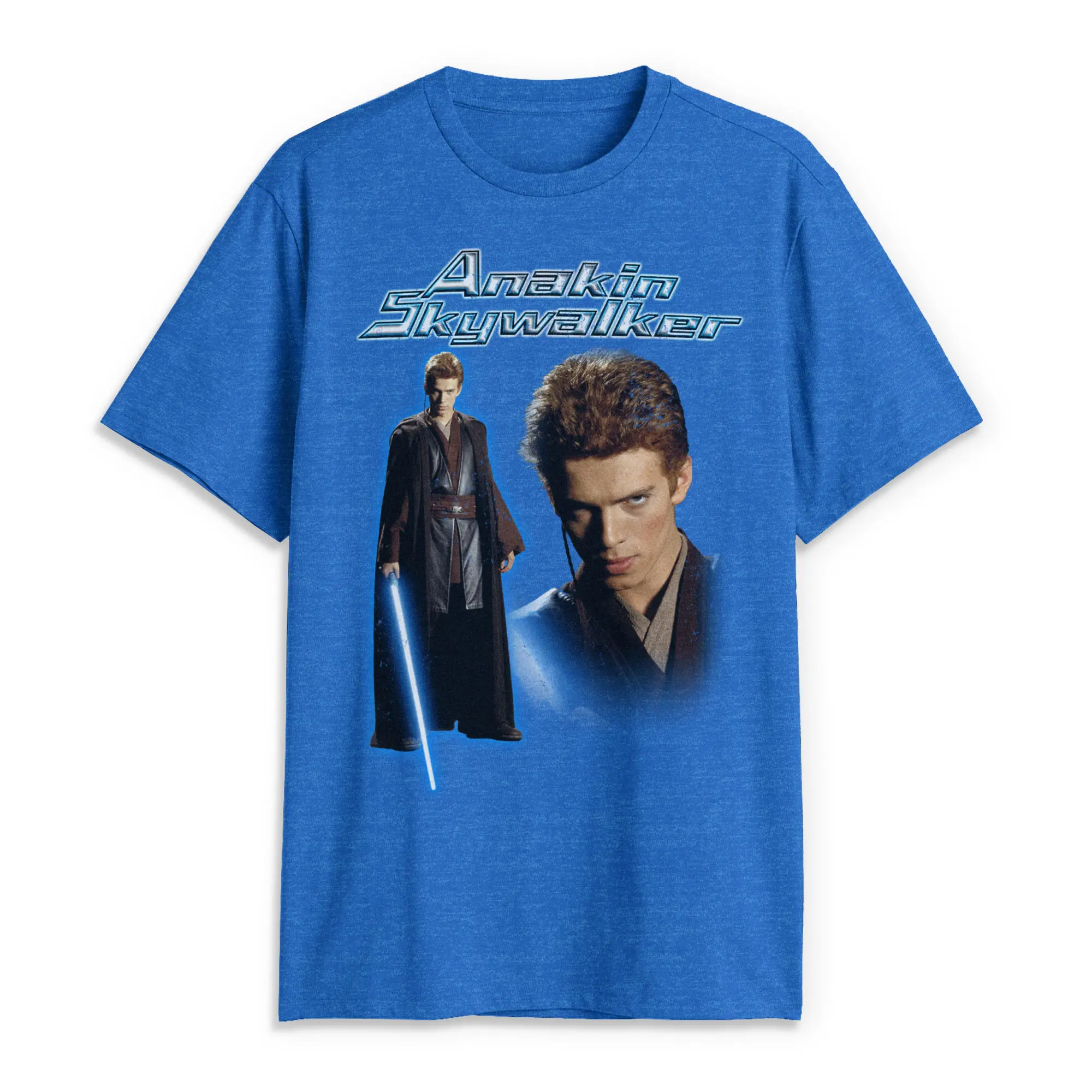 Star Wars Men's Short-Sleeve Anakin Skywalker Lightsaber Graphic Print T-Shirt, Menswear T-Shirt