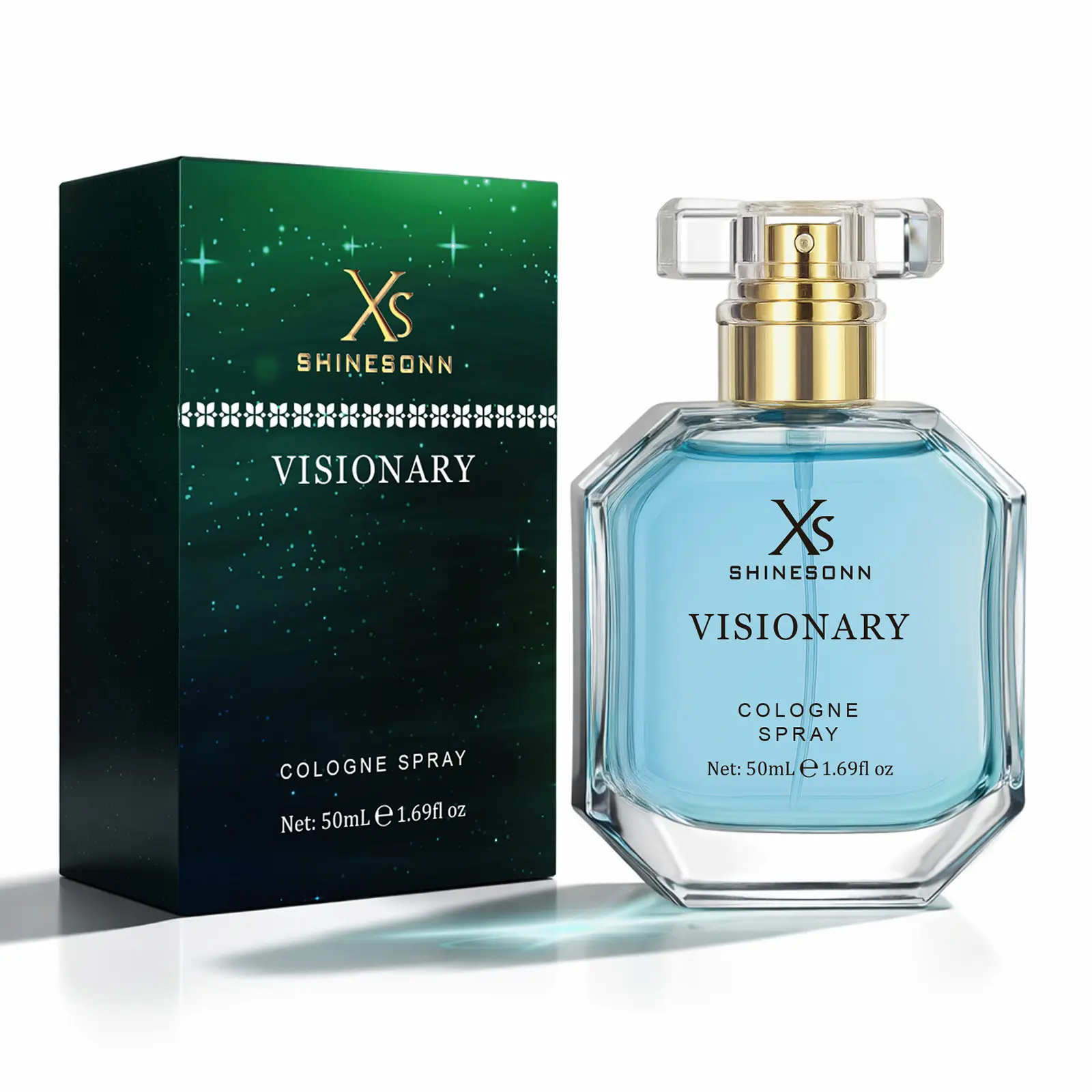 shinesonn Visionary Men's Cologne Spray, a Fresh Citrus & Woody Fragrance with Lemon, Bergamot, and Sandalwood for Daily Wear, 50ml, Fragrance Sets, Versatile Fragrance Set