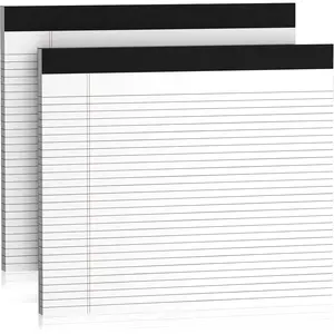 2 Pcs 11" x 9.5" College Ruled Legal Notepads Micro Perforated Writing Pads 80GSM White Lined Paper 30 Sheets Notebook for School To-Do Lists Office