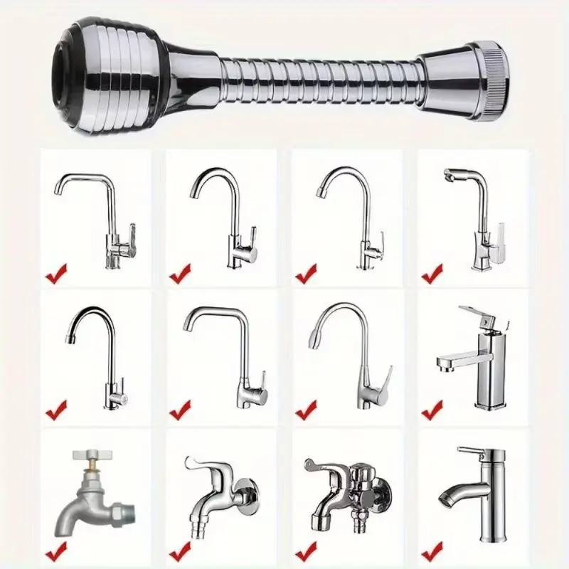 High-Pressure 360° Rotating Faucet Extender, Dual Mode Adjustable, Water-Saving Splashproof Design, Kitchen & Bathroom Sink, Tool-Free Installation