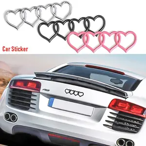 Audi Exclusive Love Heart Emblem Decal, Precision Fit for Q7 A7 A6 S3 S4 A5 A4 B5 B6 B7 B8 C6 C7 A3 Q3 Q5 TT, Car Exterior Decoration Sticker