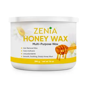 Zenia Honey Wax 14oz - Gentle Hair Removal Soft Wax for All Skin Types - Perfect for Full-Body Use Including Legs, Arms, Bikini, and Face Body Care