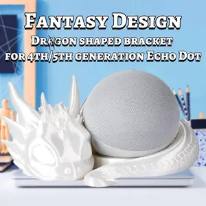 Echo Dot Stand with Cute Dragon Design, Compatible with Echo Dot 4th/5th Gen, Durable Base, Audio Accessory, Home Office Decor, Perfect Gift for Music Lovers