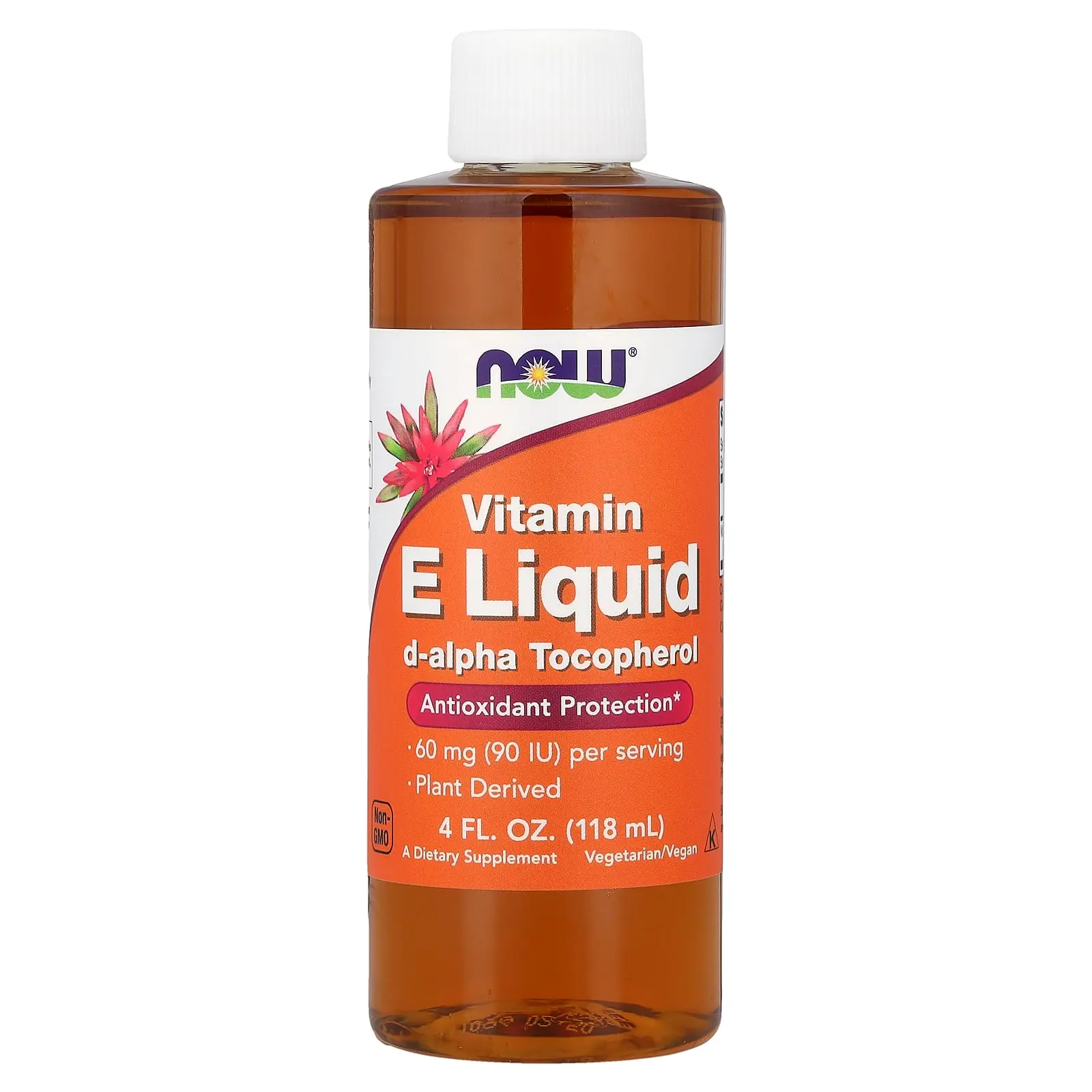 NOW Foods Vitamin E Liquid, D-Alpha Tocopherol, 4 fl oz (118 ml)