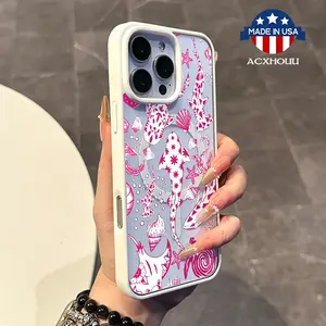 Chic Magnetic Case for iPhone11/12/13/14/15/16/promax Pink Marine World MagSafe Ready, Anti-Slip, Ultra Thin | Aesthetic Touch for Daily Use