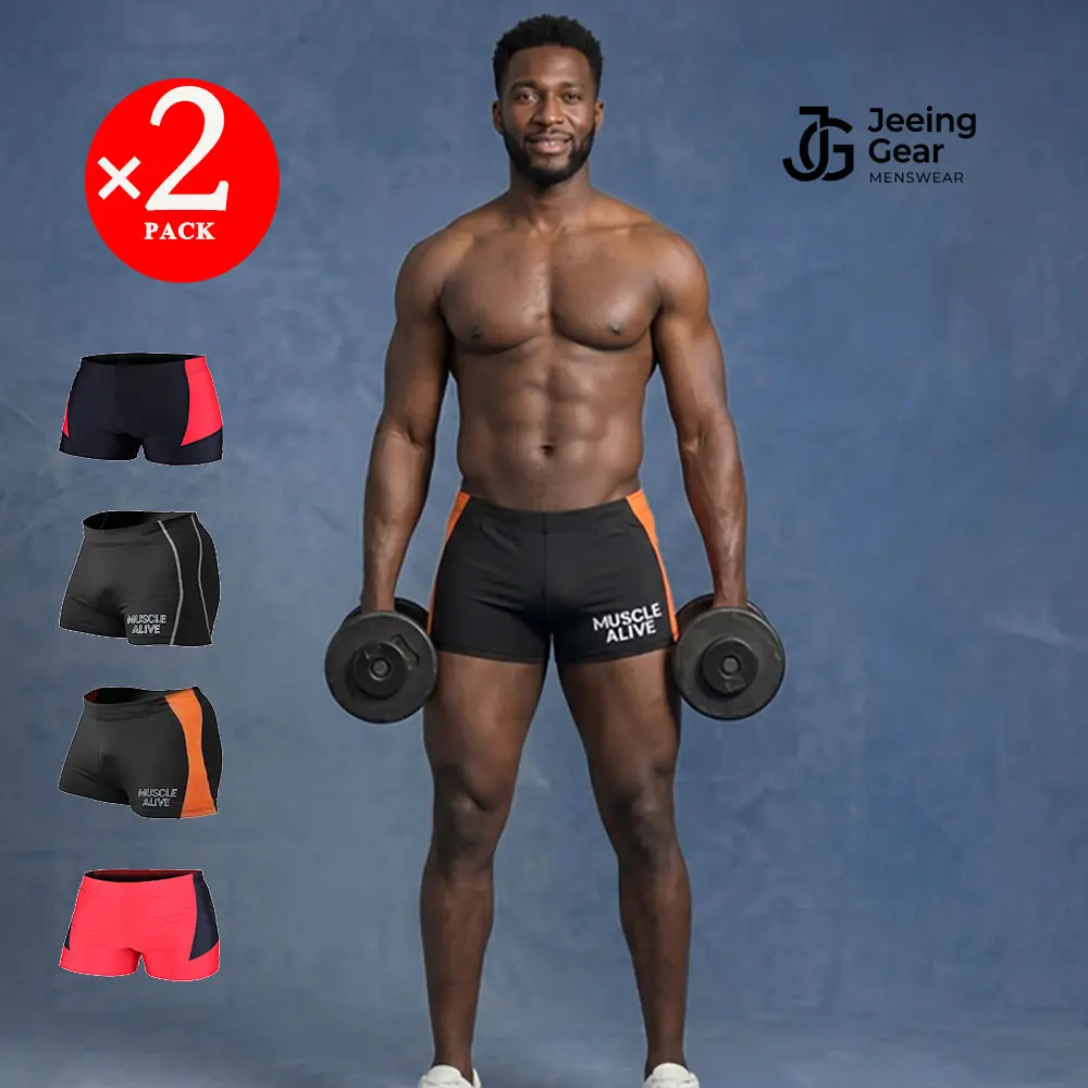 Mens Bodybuilding Shorts Tights Polyester and Spandex High Elastic Waistband and Thigh Circumference for Intense Workouts - Fabric