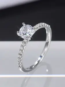 Simple Zircon Ring, Wedding Engagement Fashion Jewelry, Elegant Party Daily Wear, Perfect Gift for Girlfriend Wife Valentine's Day