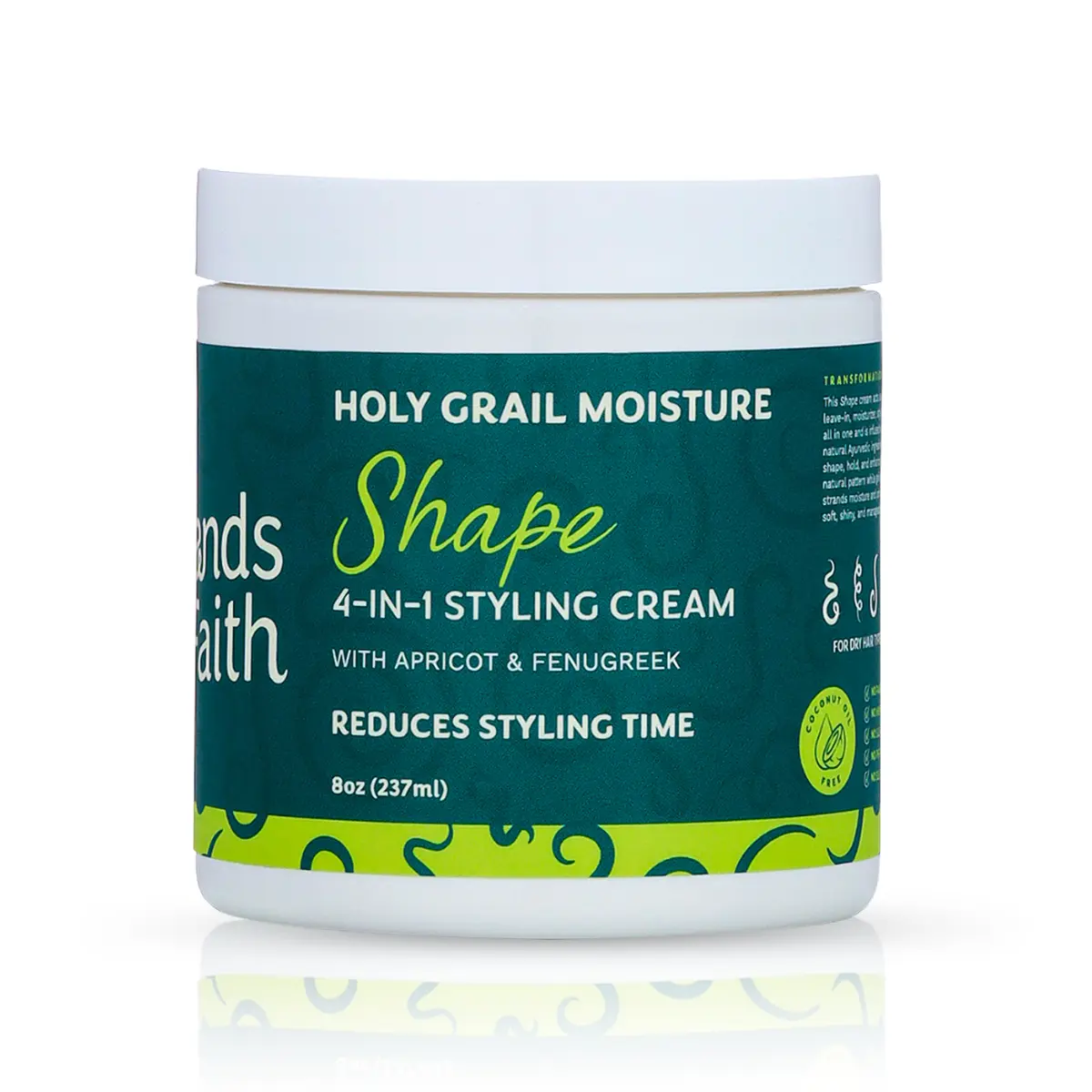 Strands of Faith 4-in-1 Styling Cream | Leave-In, Moisturizer, Styler & Oil | Long-Lasting Curls & Twist-Outs | Rich Moisturization for Textured Hair | Non-Toxic, Handcrafted | 8- 12oz