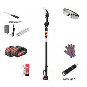 3-in-1 cordless pole saw, mini electric chainsaw, and electric pruning shears, equipped with a telescopic pole, brushless electric pole saw, comes with 2 batteries, suitable for trimming trees in home gardens.