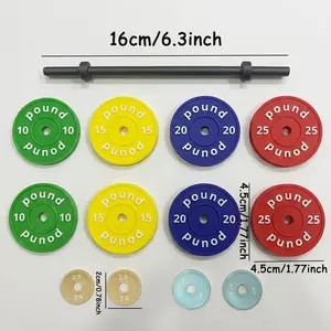 Fitness Rack Toy Display Stand with Pull-Up Bar & Dumbbell Weight Set, Multiple Colors Available, Home Decor, Desk Ornament, Teen Gift