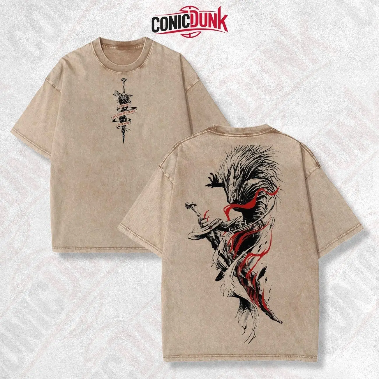 Become My Blade" Maliketh Elden Ring Retro Limited Vintage Lightweight Washed Tee with Full Size - Perfect Gift for Game Fans and Lovers boys merch 790" 965