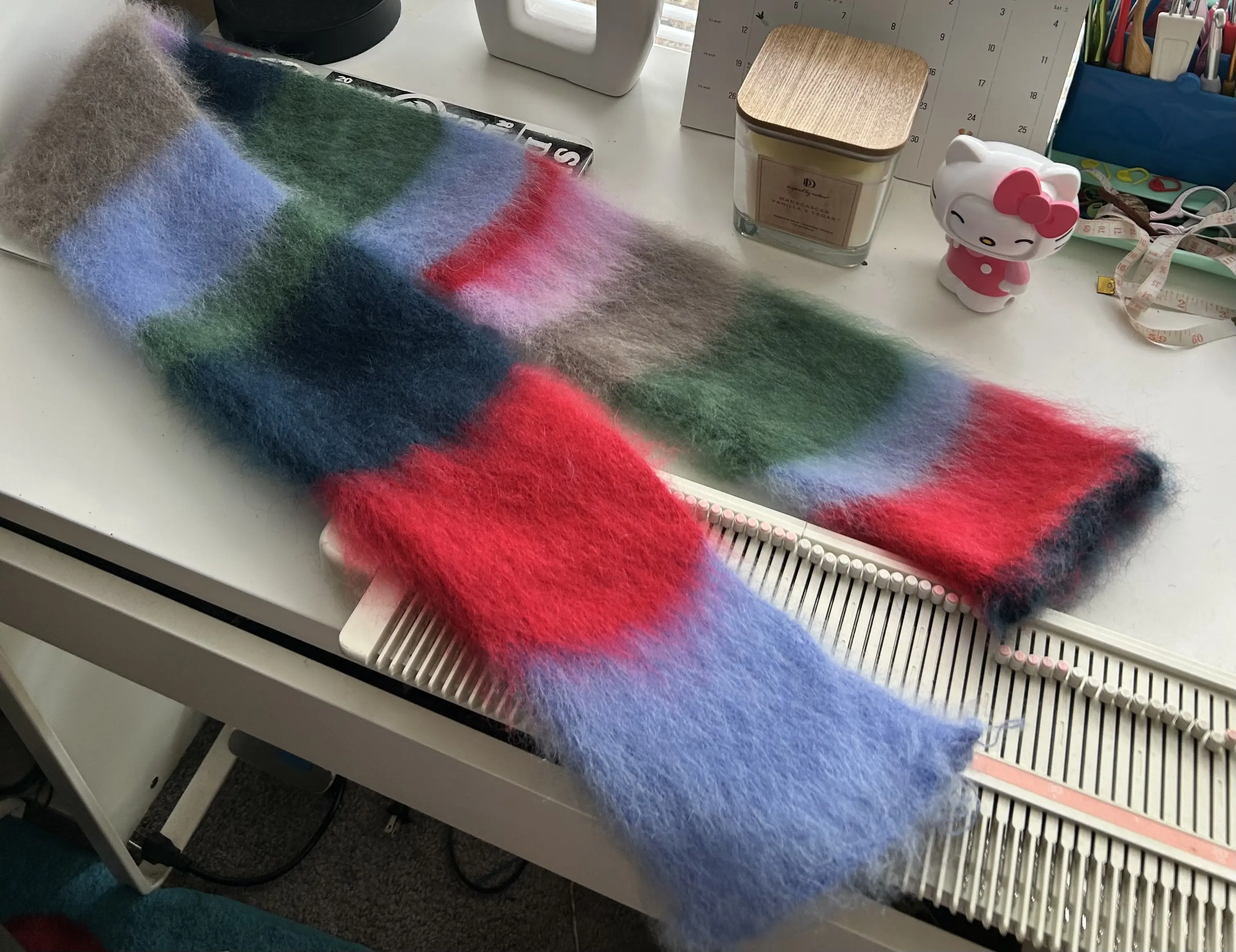 Stripey mohair scarf