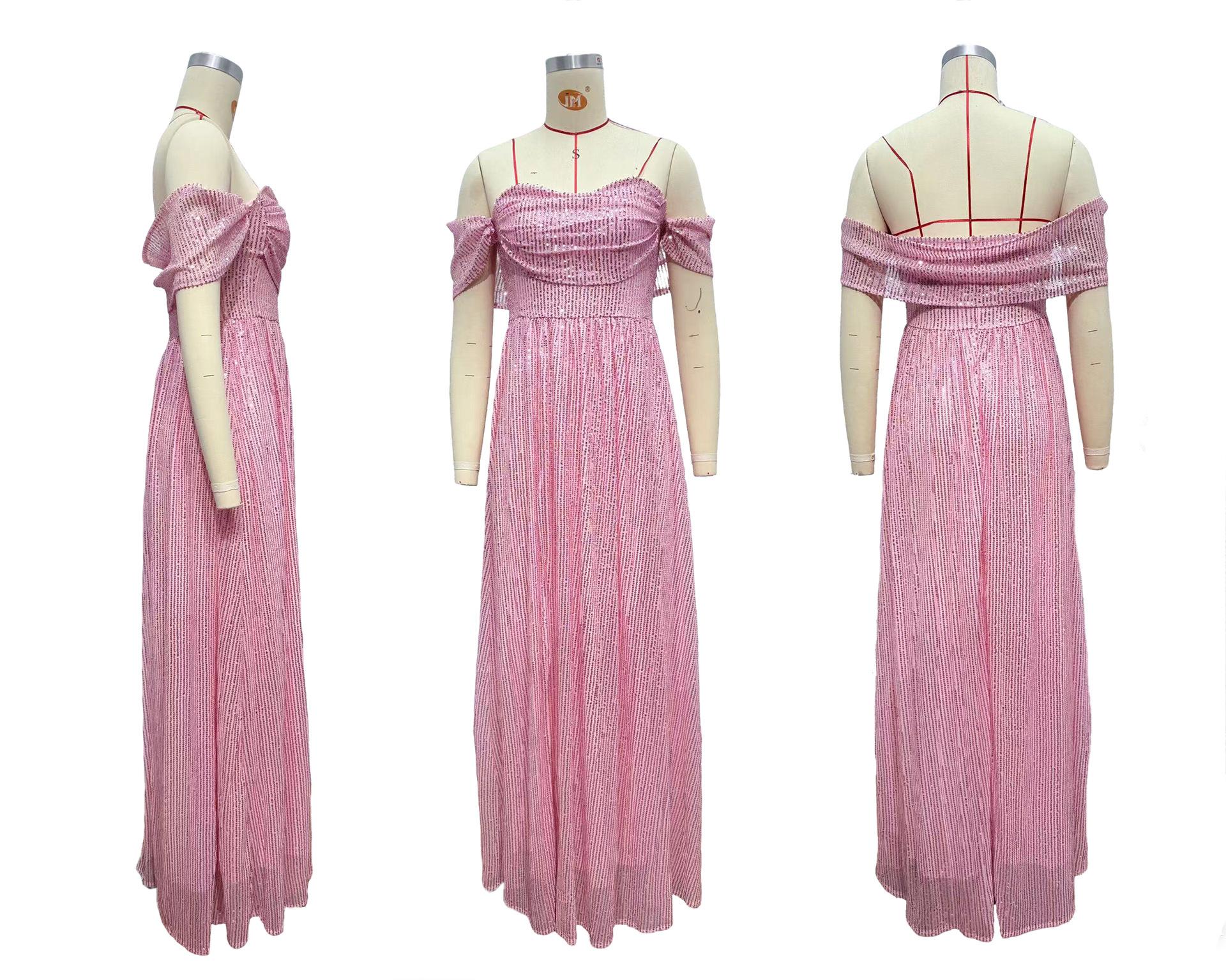 Sequin Slit Maxi Ball Gown | Strapless Prom Dress Women