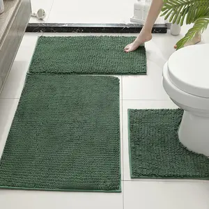 3-Piece Ultra-Soft Luxury Bathroom Rug Set, Non-Slip Super Absorbent Quick-Dry, Ideal for Shower Bathtub Sink, Soft Comfortable Bath Mat, Bathroom Mats, Bathroom Drying Doormat, Bathroom Floor Mat