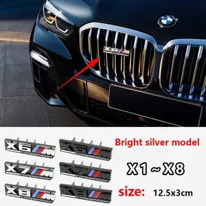 BMW X1M-X8M Competition Series 3D Front Grille Emblem Badge Sticker, Front Face Decorative Emblem, Car Emblem Modification Accessories, Fit for X1M/X2M/X3M/X4M/X5M/X6M/X7M/X8M