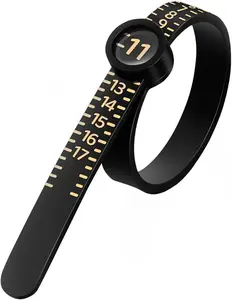 Ring Sizer Measuring Tool 1–17 – Plastic Ring Size Gauge with Magnifier Lens, Clear & Accurate Ring Measurer for Jewelry Sizing