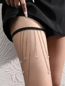 1pcs Gold Thigh Jewelry, Sexy Leg Chain, Adjustable Body Chain for Women